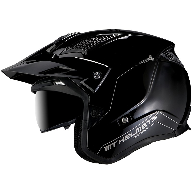 MT Helmets Casque de moto DISTRICT Solid A1 Glossy Black