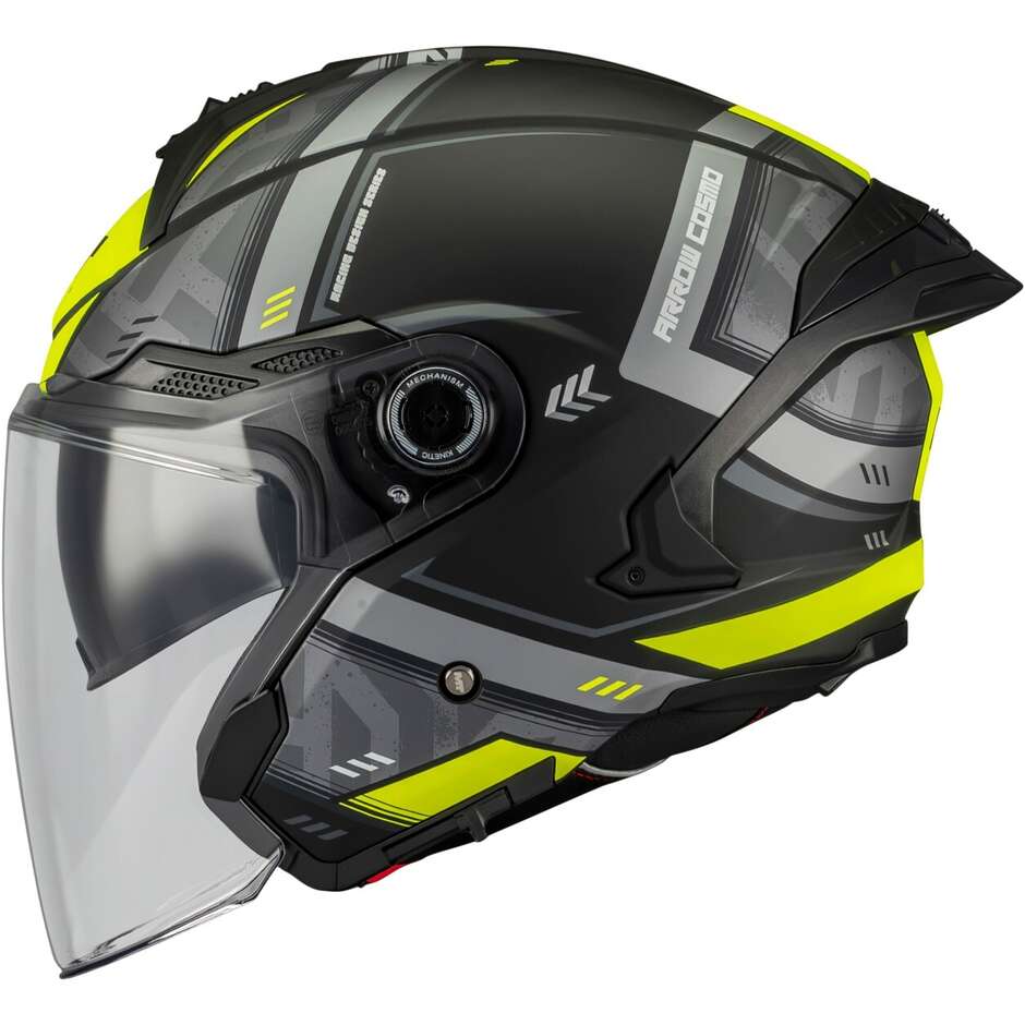 MT Helmets COSMO SV ARROW B3 Jet Motorradhelm Gelb Grau Schwarz Matt