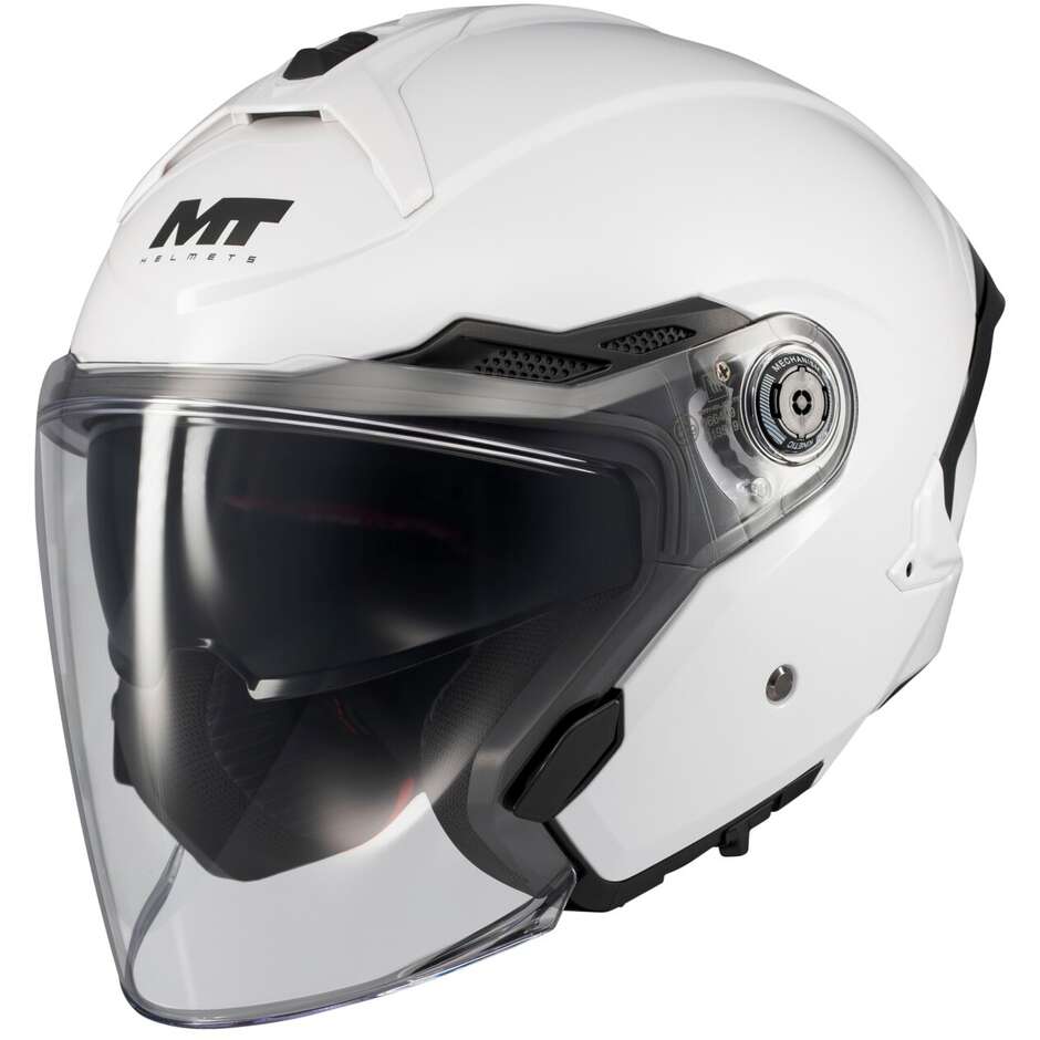 MT Helmets COSMO SV PURE A0 Jet-Motorradhelm, glänzend weiß