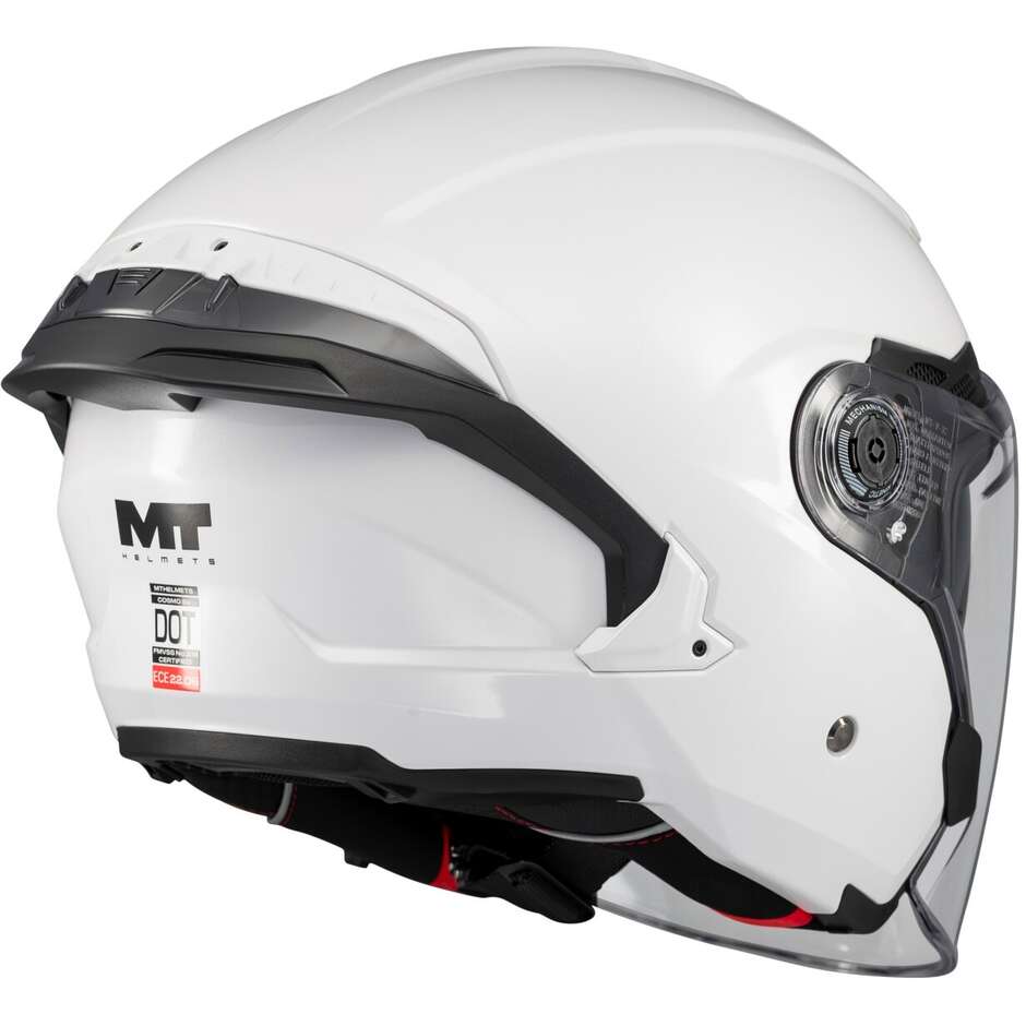 MT Helmets COSMO SV PURE A0 Jet-Motorradhelm, glänzend weiß