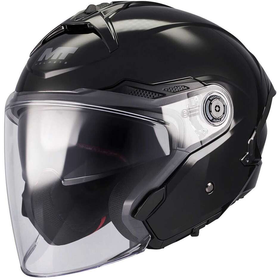 Mt Helmets COSMO SV PURE A1 Jet Motorcycle Helmet Gloss Black