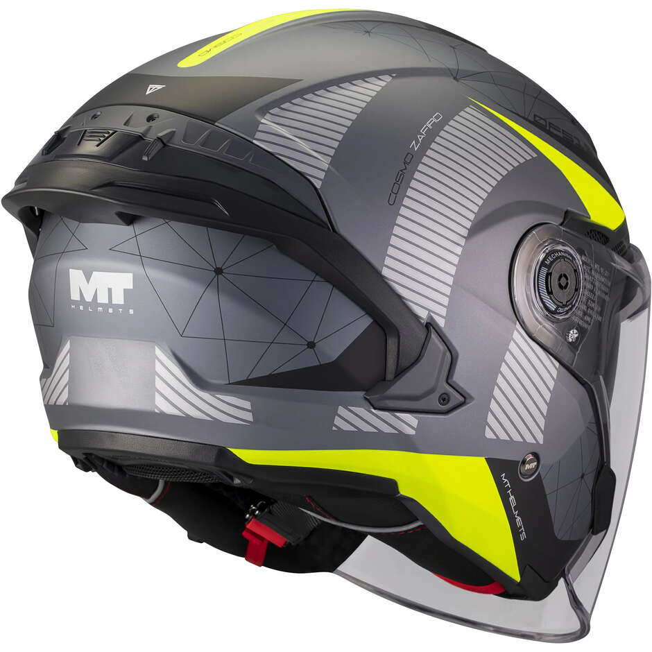 MT Helmets COSMO SV ZAFIRO C3 Jet Helmet Black Grey Yellow Matte