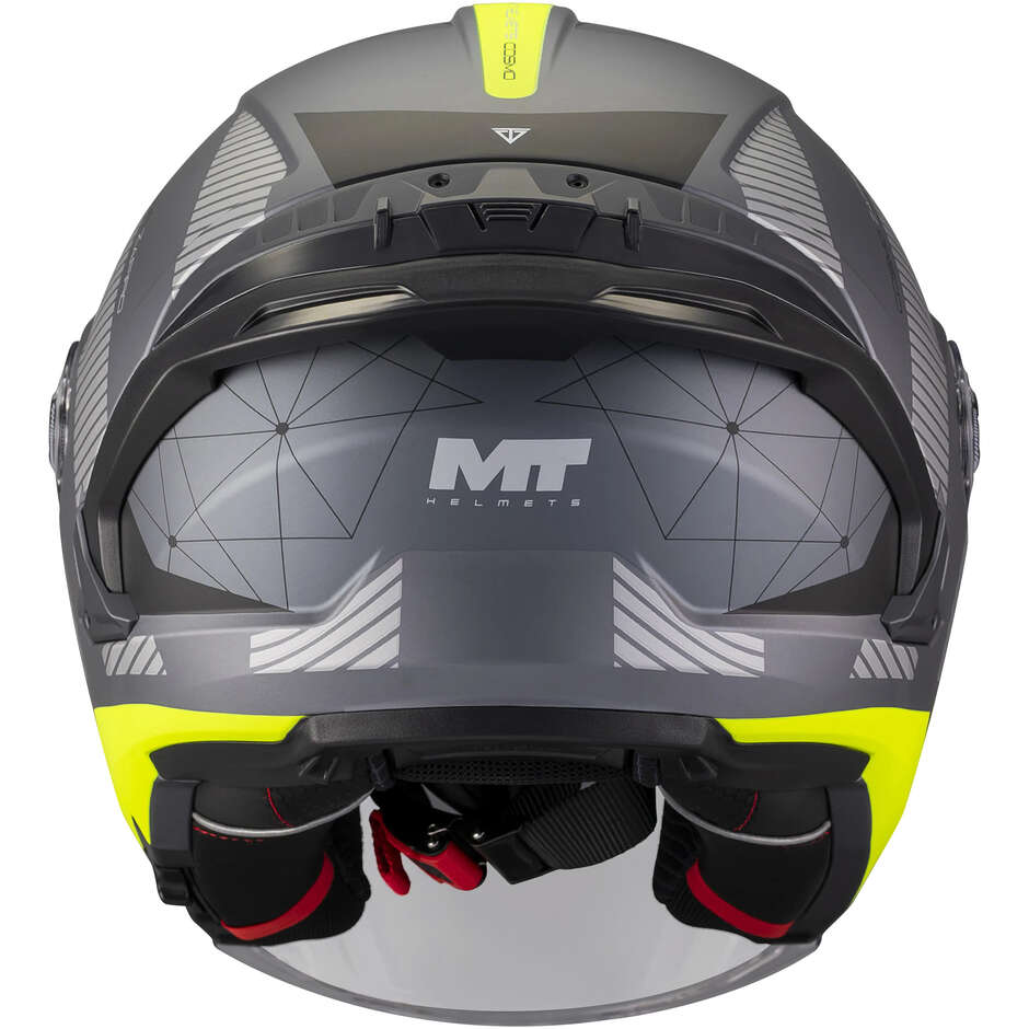 MT Helmets COSMO SV ZAFIRO C3 Jet Helmet Black Grey Yellow Matte