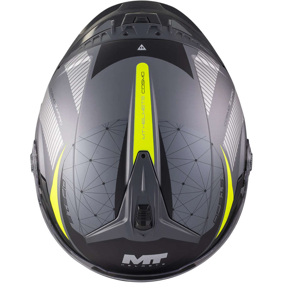 MT Helmets COSMO SV ZAFIRO C3 Jet Helmet Black Grey Yellow Matte
