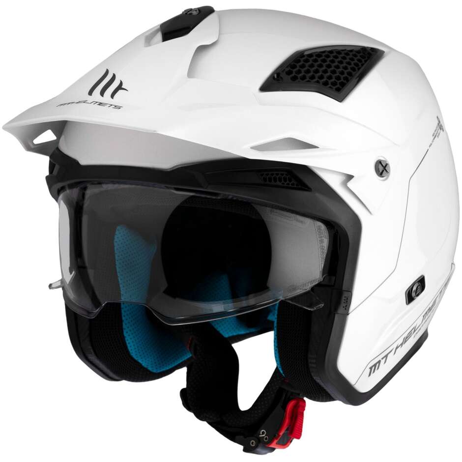 Mt Helmets DISTRICT SV S SOLID A0 Glänzend weißer Motorrad-Jethelm