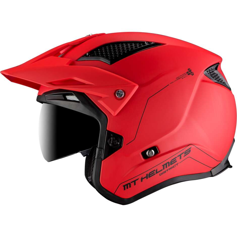 Mt Helmets DISTRICT SV S SOLID A5 Mattroter Motorrad-Jethelm