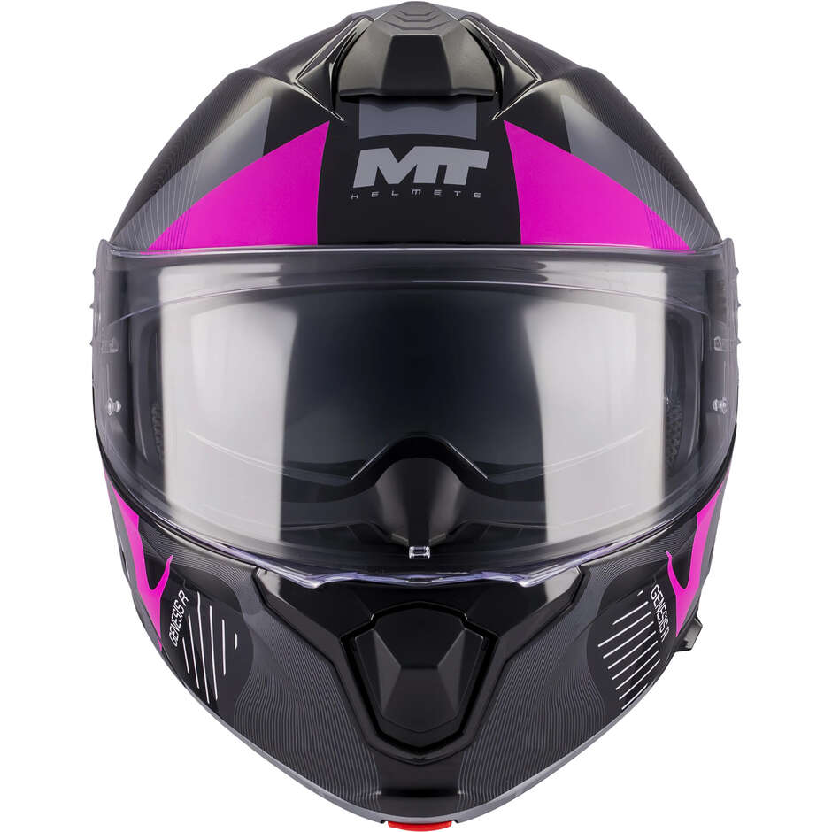 MT Helmets GENESIS R SV LANCER B8 Modular Helmet Pink Gloss Black