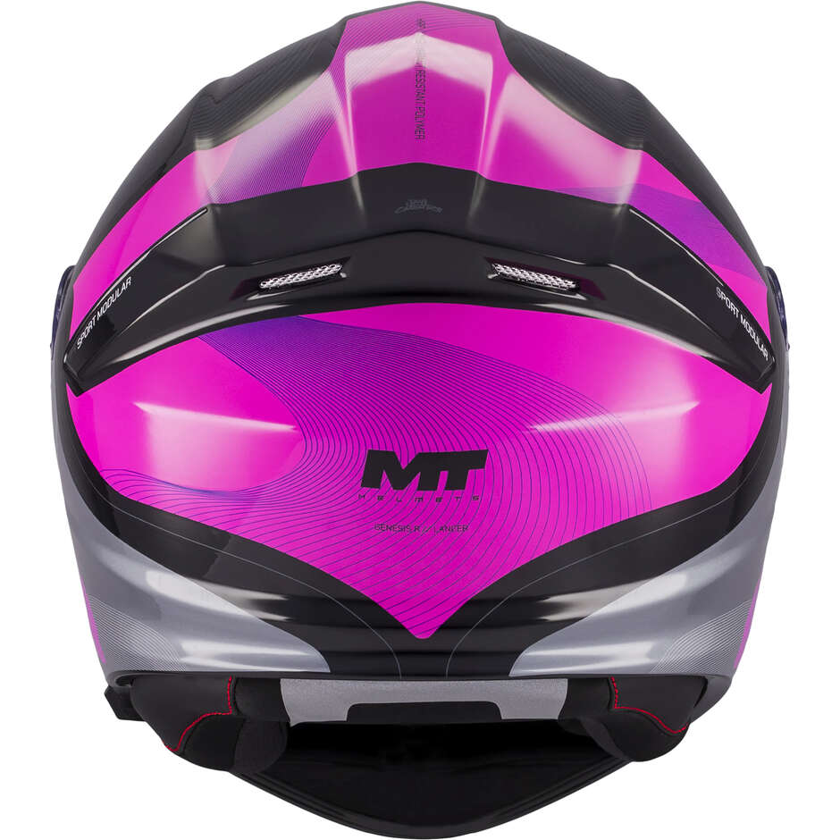 MT Helmets GENESIS R SV LANCER B8 Modular Helmet Pink Gloss Black