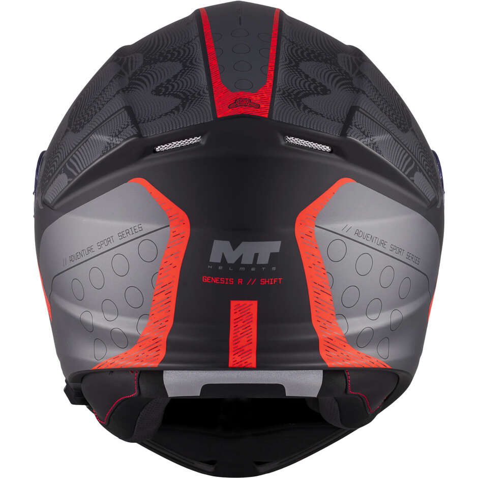 MT Helmets GENESIS R SV SHIFT B15 Modular Helmet Matte Grey Red