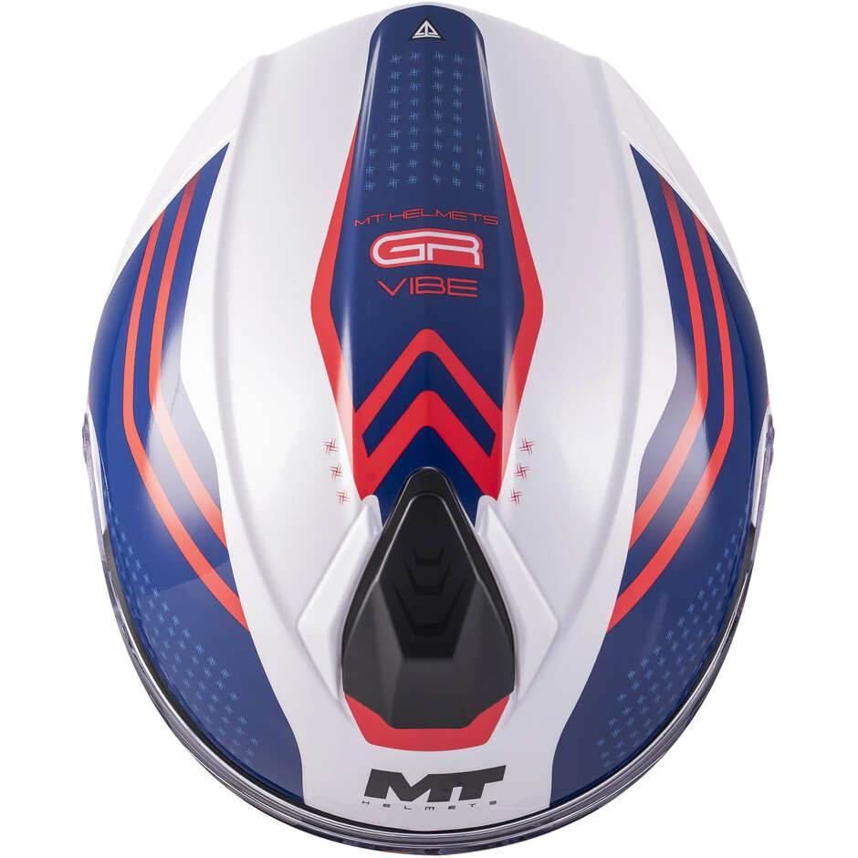 MT Helmets GENESIS R SV VIBE A7 Modularhelm Weiß Blau Rot Glänzend