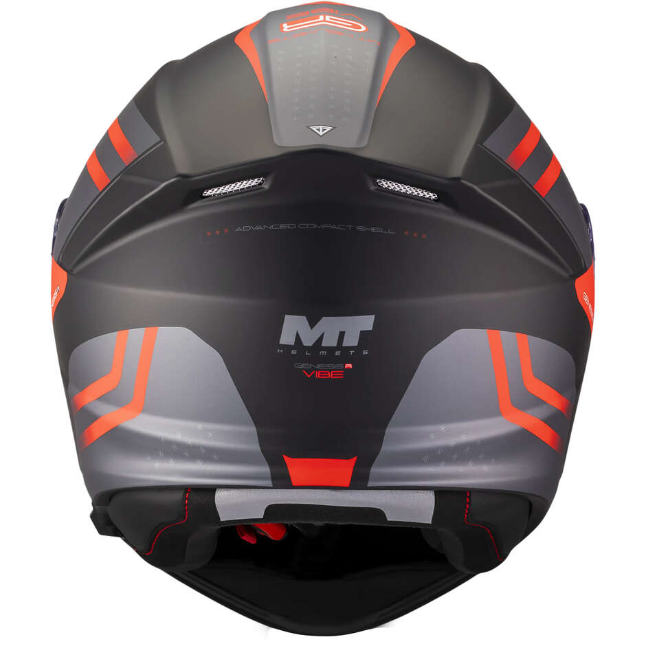 MT Helmets GENESIS R SV VIBE B5 Modular Helmet Black Grey Red Matte