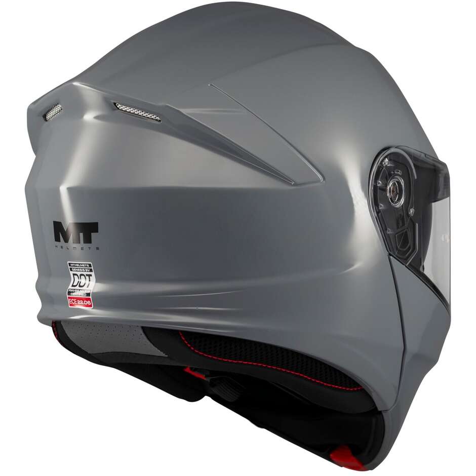 Mt Helmets Genesis SV Pure A12 Modular Motorcycle Helmet, P/J, Glossy Grey