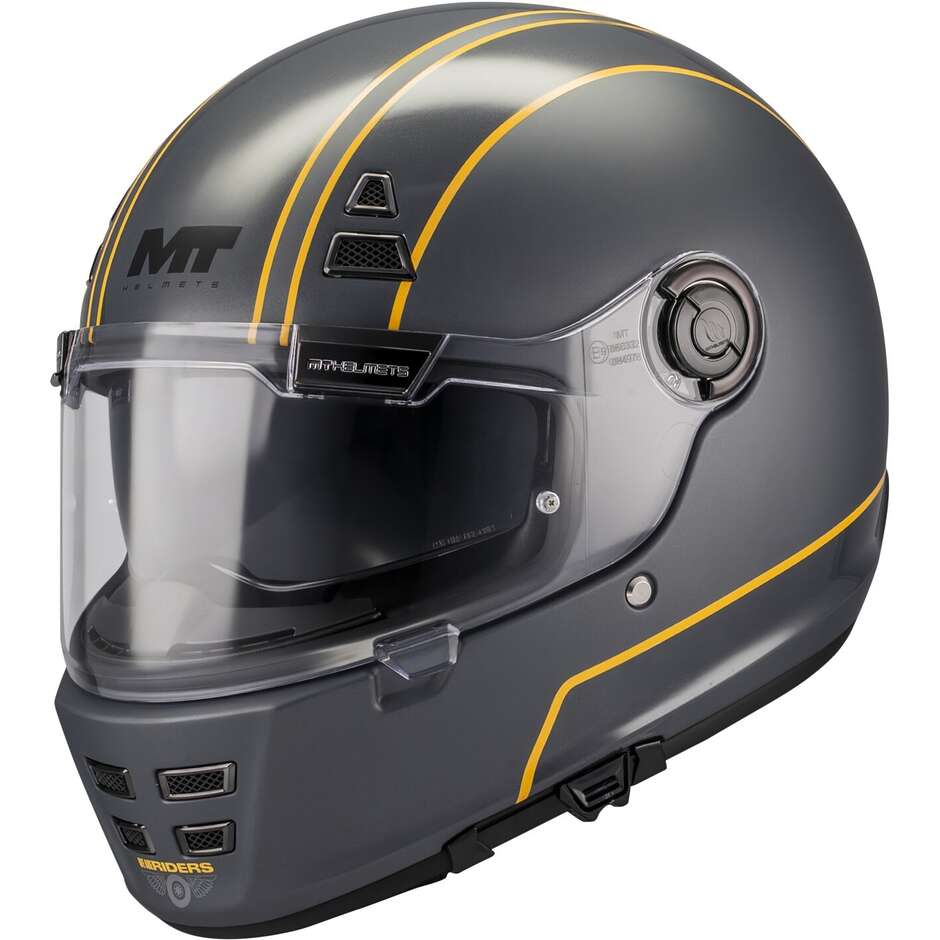Mt Helmets JARAMA SV WILD C2 Full Face Motorcycle Helmet Yellow Grey Matt/Glossy