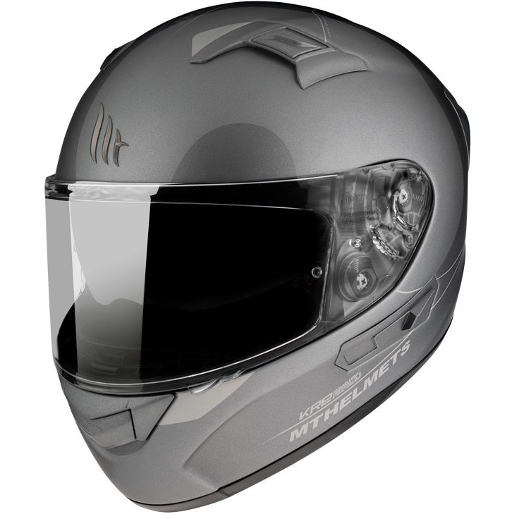 MT Helmets KRE SV Casque de moto intégral en double visière en fibre de titane poli