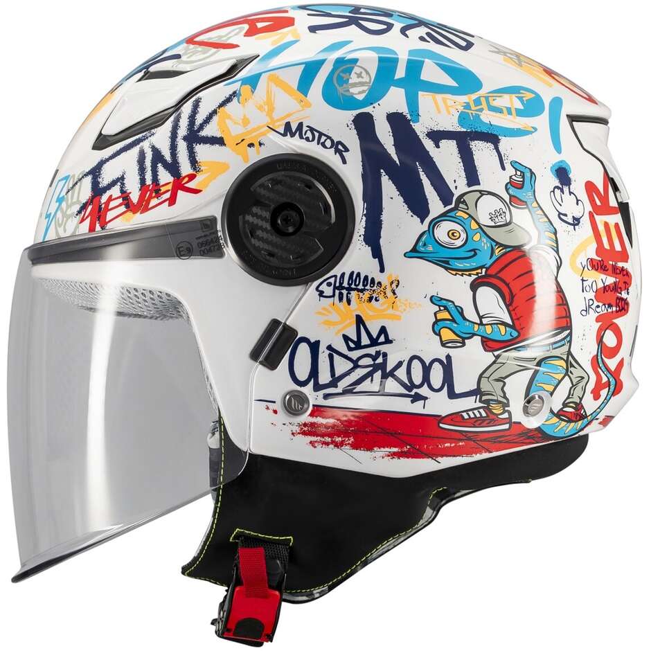 Mt Helmets LITE CREW A5 Multicolor Glossy Children's Jet Motorcycle Helmet