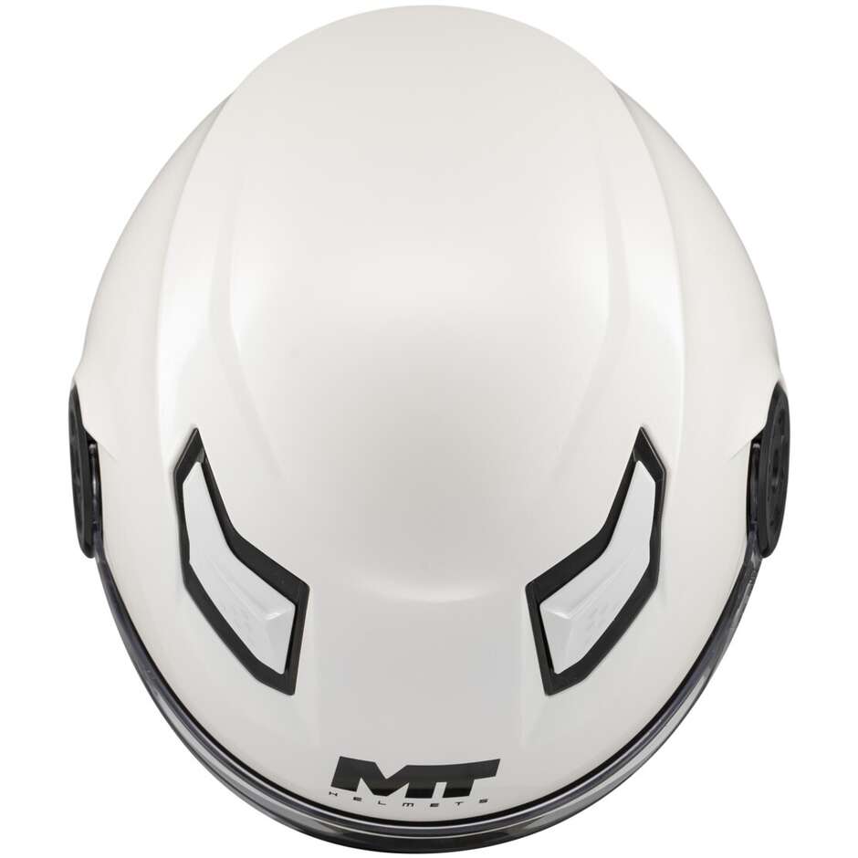 MT Helmets LITE PURE A0 Kids Jet Motorcycle Helmet, Glossy White