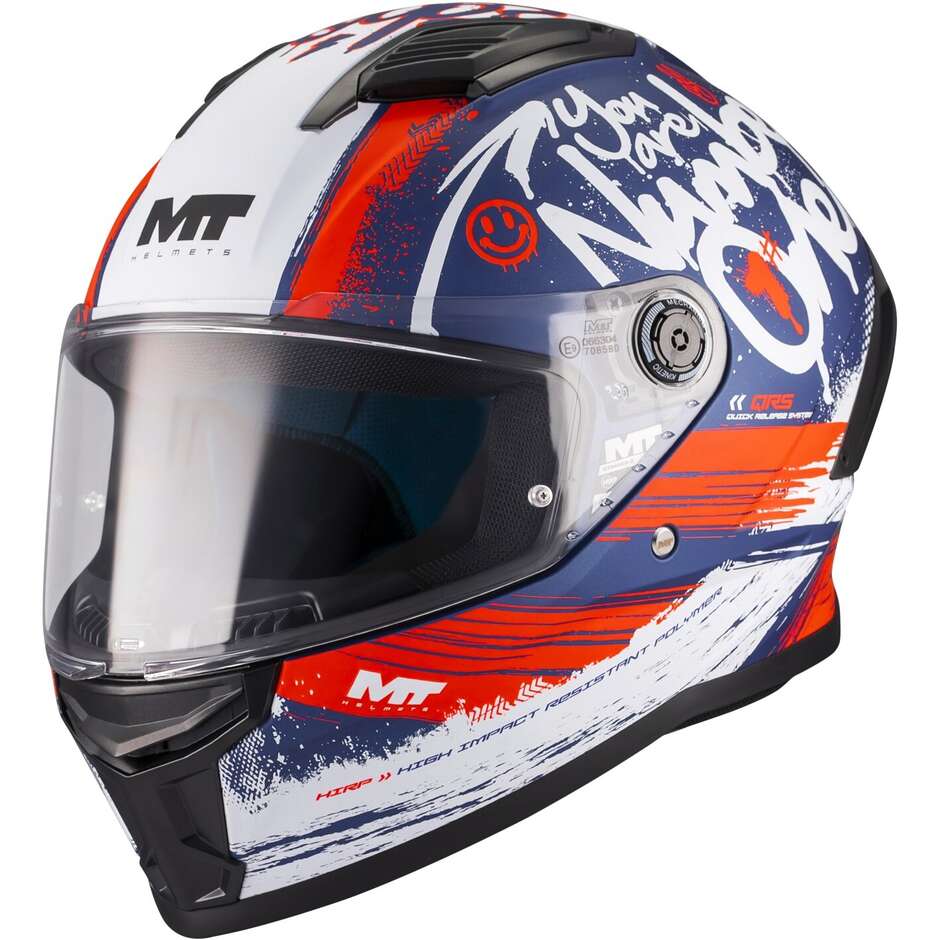 Mt Helmets STINGER 2 ROCKET C17 Full Face Motorcycle Helmet, Blue, Red, White, Matte