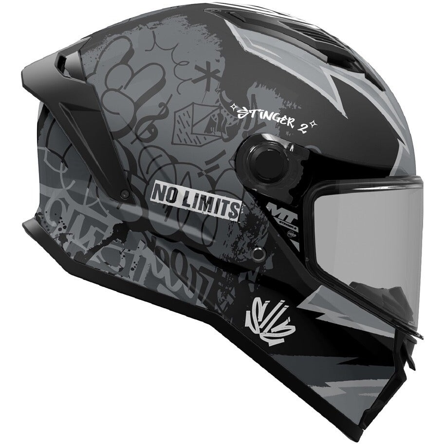 MT Helmets STINGER 2 TAGGER B2 Integralhelm, Mattschwarz