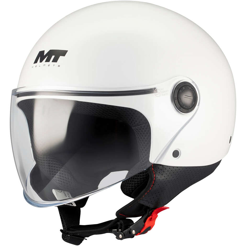 MT Helmets Street S Pure A0 Jet Motorradhelm, Glanzweiß