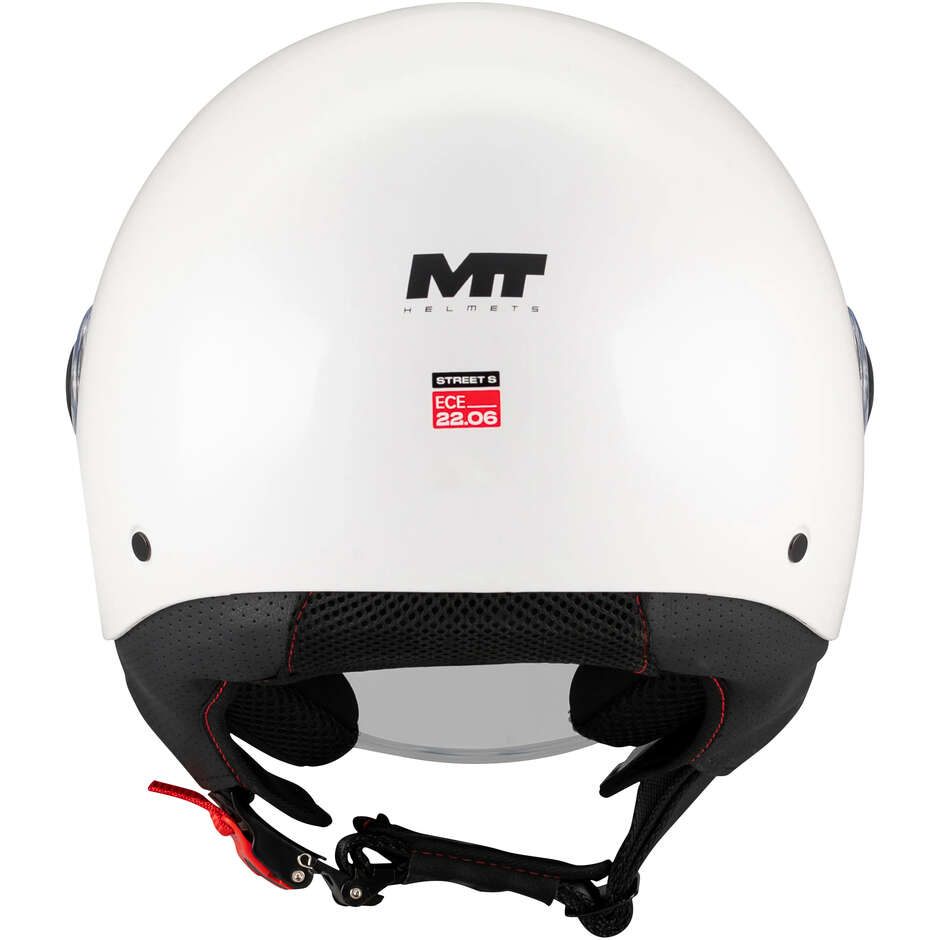 MT Helmets Street S Pure A0 Jet Motorradhelm, Glanzweiß