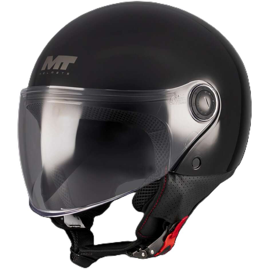 MT Helmets Street S Pure A1 Jet Motorradhelm, Glanzschwarz