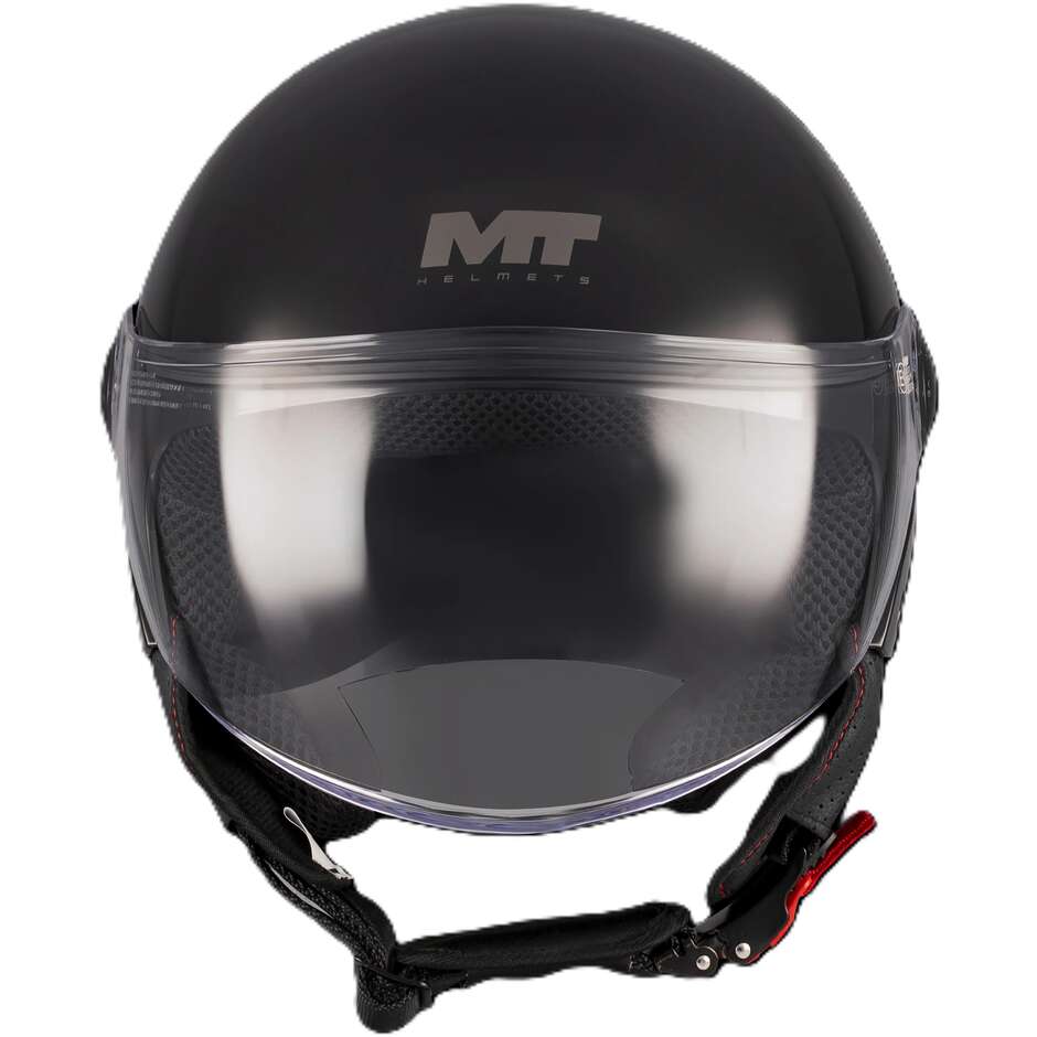 MT Helmets Street S Pure A1 Jet Motorradhelm, Glanzschwarz