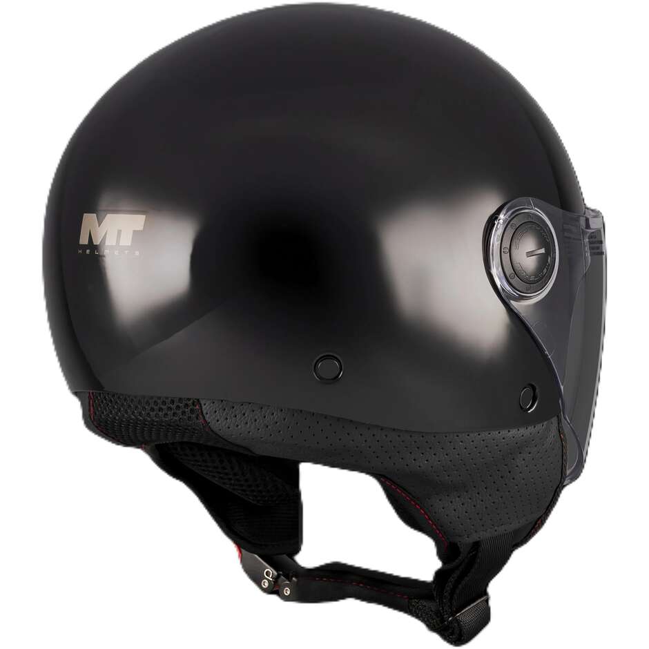 MT Helmets Street S Pure A1 Jet Motorradhelm, Glanzschwarz