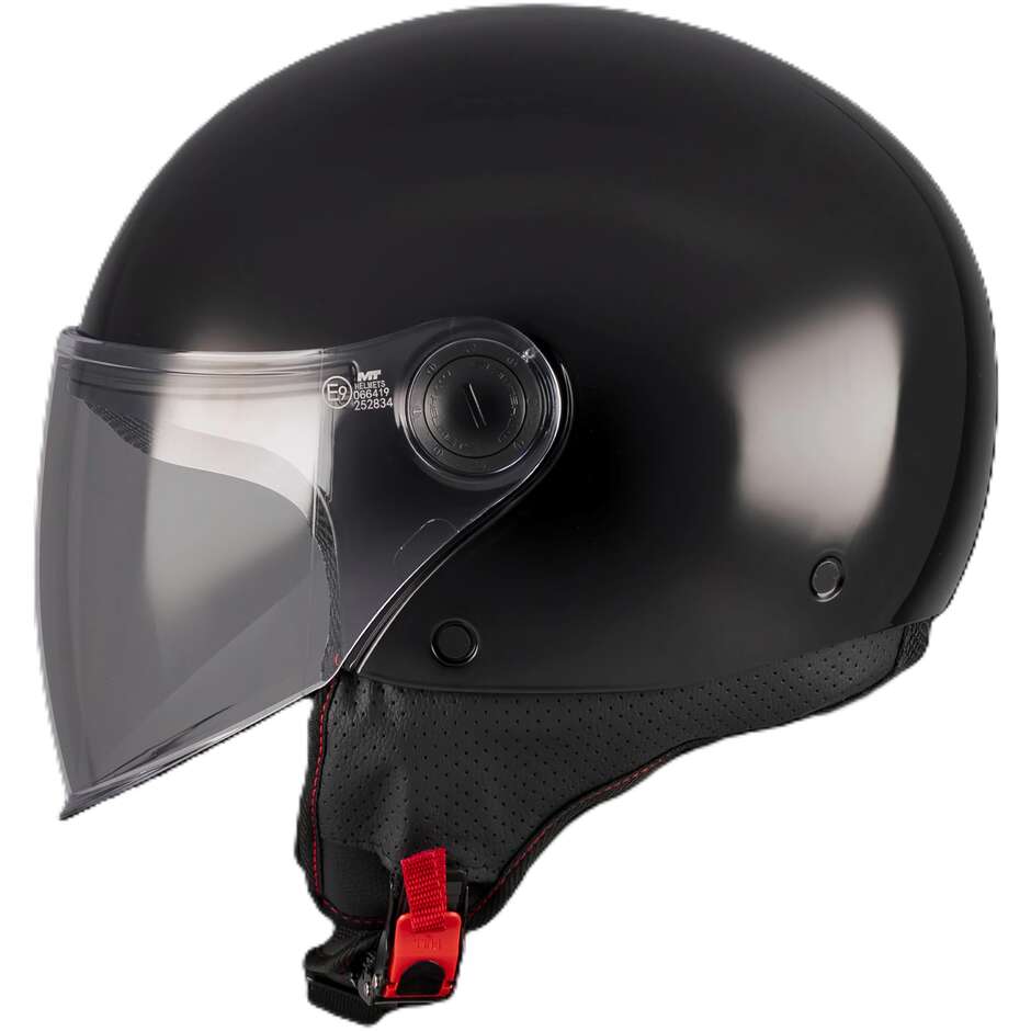 MT Helmets Street S Pure A1 Jet Motorradhelm, Glanzschwarz