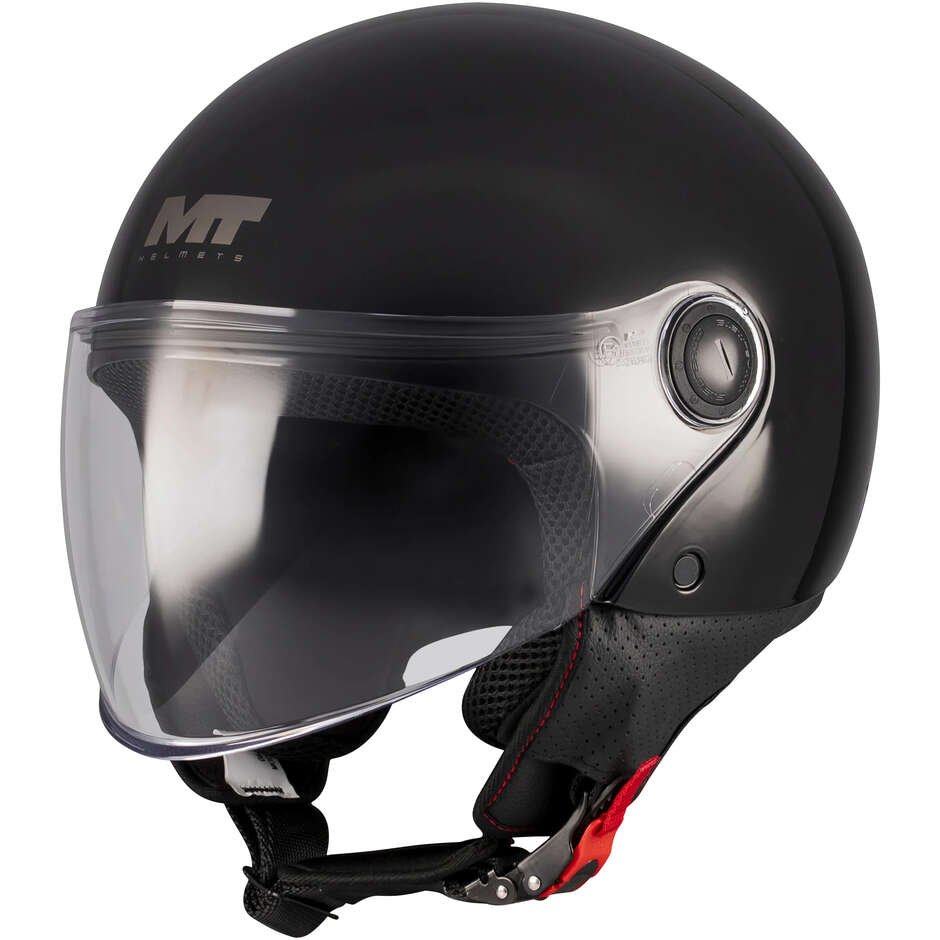 MT Helmets Street S Pure A1 Jet Motorradhelm, Glanzschwarz