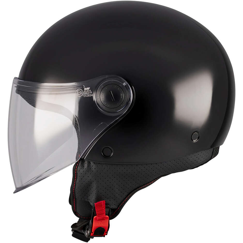 MT Helmets Street S Pure A1 Jet Motorradhelm, Glanzschwarz