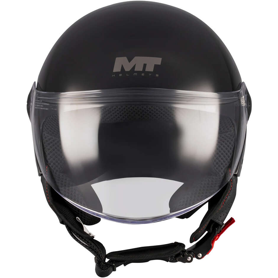 MT Helmets Street S Pure A1 Jet Motorradhelm, Glanzschwarz