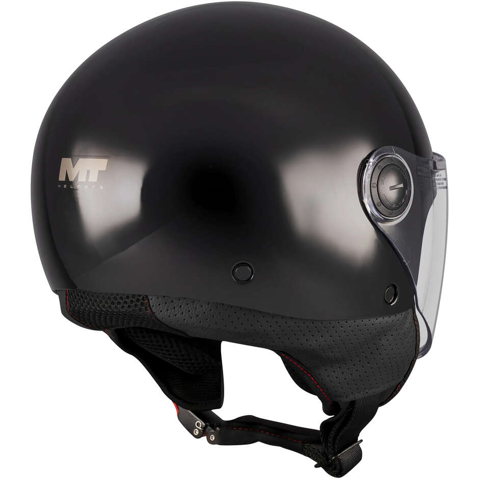 MT Helmets Street S Pure A1 Jet Motorradhelm, Glanzschwarz