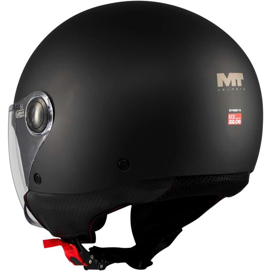 Mt Helmets STREET S PURE A1 Matt Black Motorcycle Jet Helmet