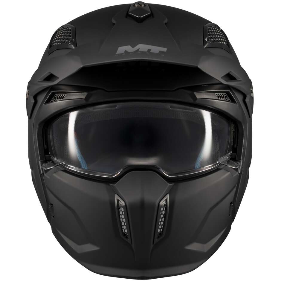 MT Helmets STREETFIGHTER SV S PURE A1 Modular-Motorradhelm, Mattschwarz