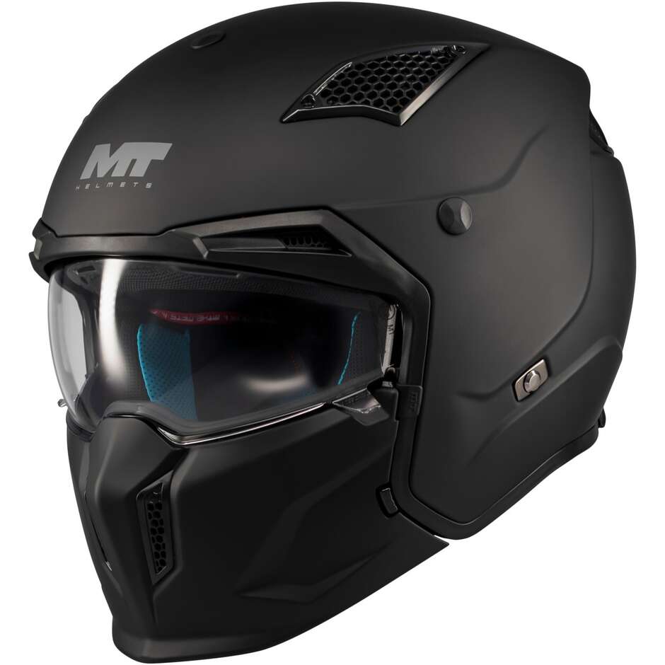 MT Helmets STREETFIGHTER SV S PURE A1 Modular-Motorradhelm, Mattschwarz