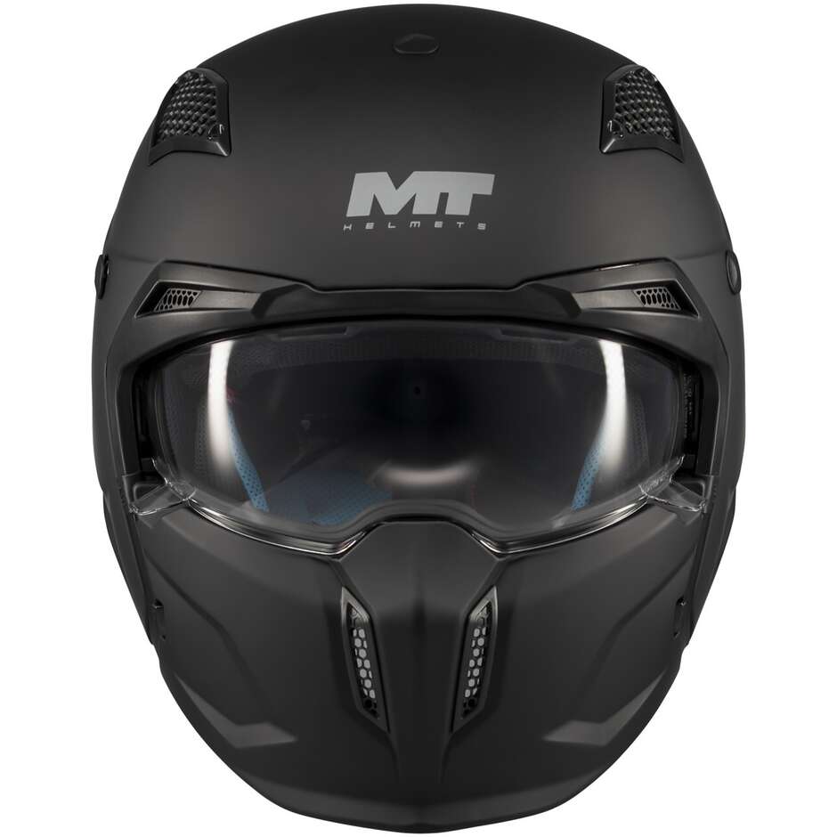 MT Helmets STREETFIGHTER SV S PURE A1 Modular-Motorradhelm, Mattschwarz