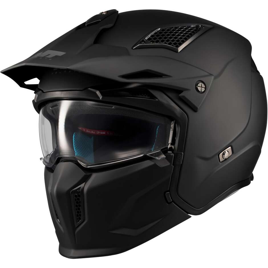 MT Helmets STREETFIGHTER SV S PURE A1 Modular-Motorradhelm, Mattschwarz