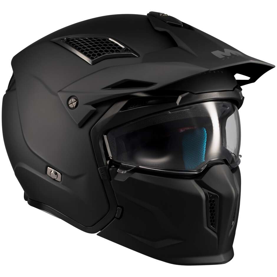MT Helmets STREETFIGHTER SV S PURE A1 Modular-Motorradhelm, Mattschwarz