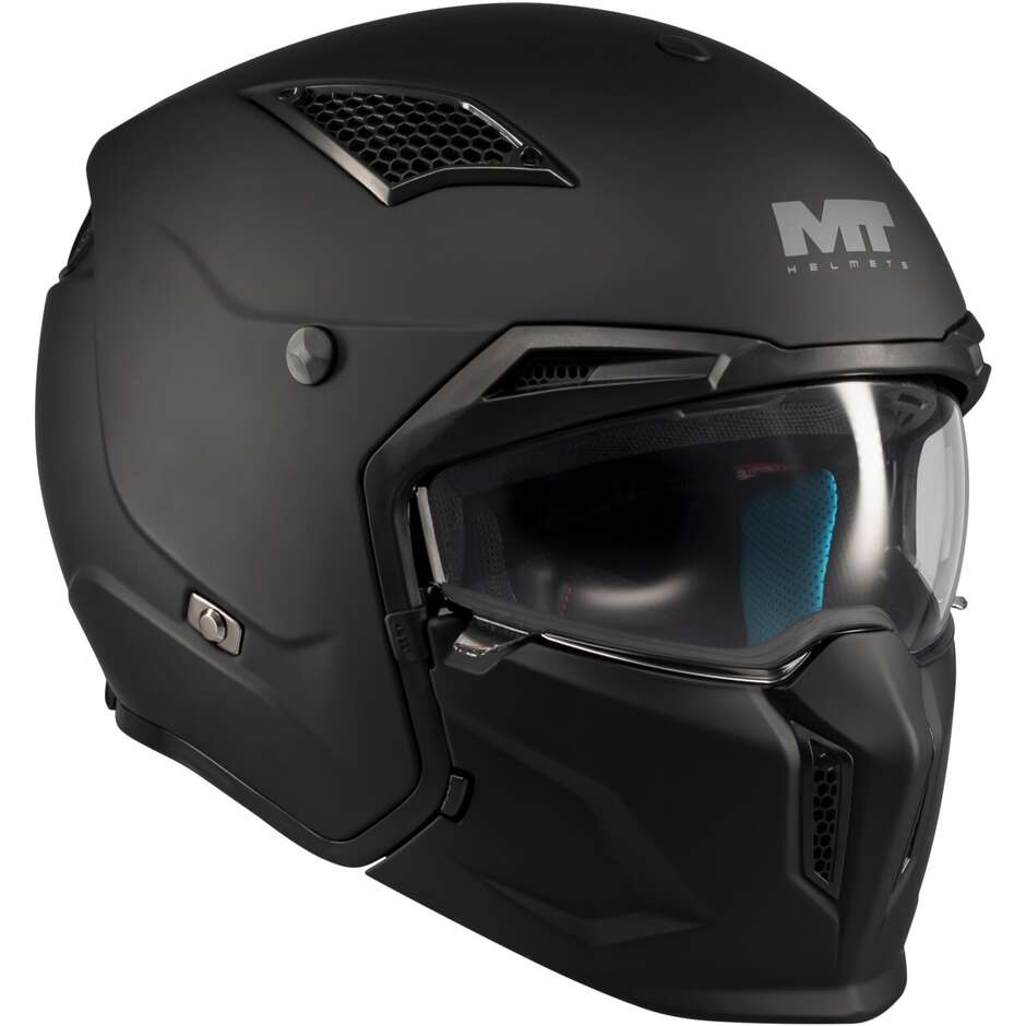MT Helmets STREETFIGHTER SV S PURE A1 Modular-Motorradhelm, Mattschwarz
