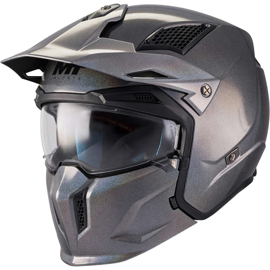MT Helmets STREETFIGHTER SV S SPECIAL PURE T2 Modularhelm, Glänzend Grau