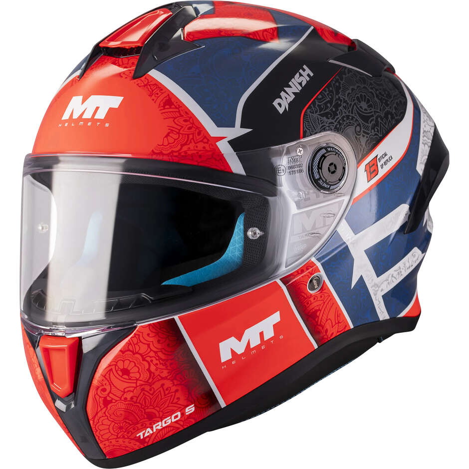 MT Helmets TARGO S DANISH 26 SEASON C5 Replica Full Face Helmet Gloss Blue