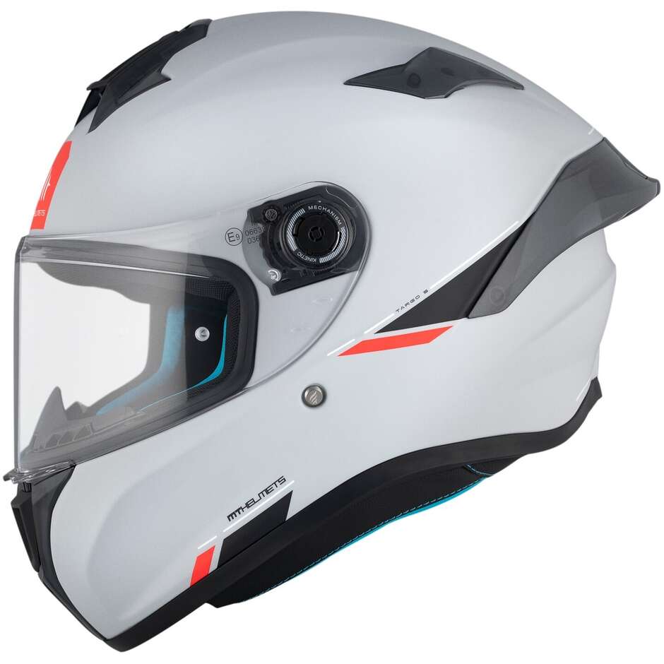 Mt Helmets TARGO S SOLID A12 Integralhelm für Motorradfahrer, glänzend grau