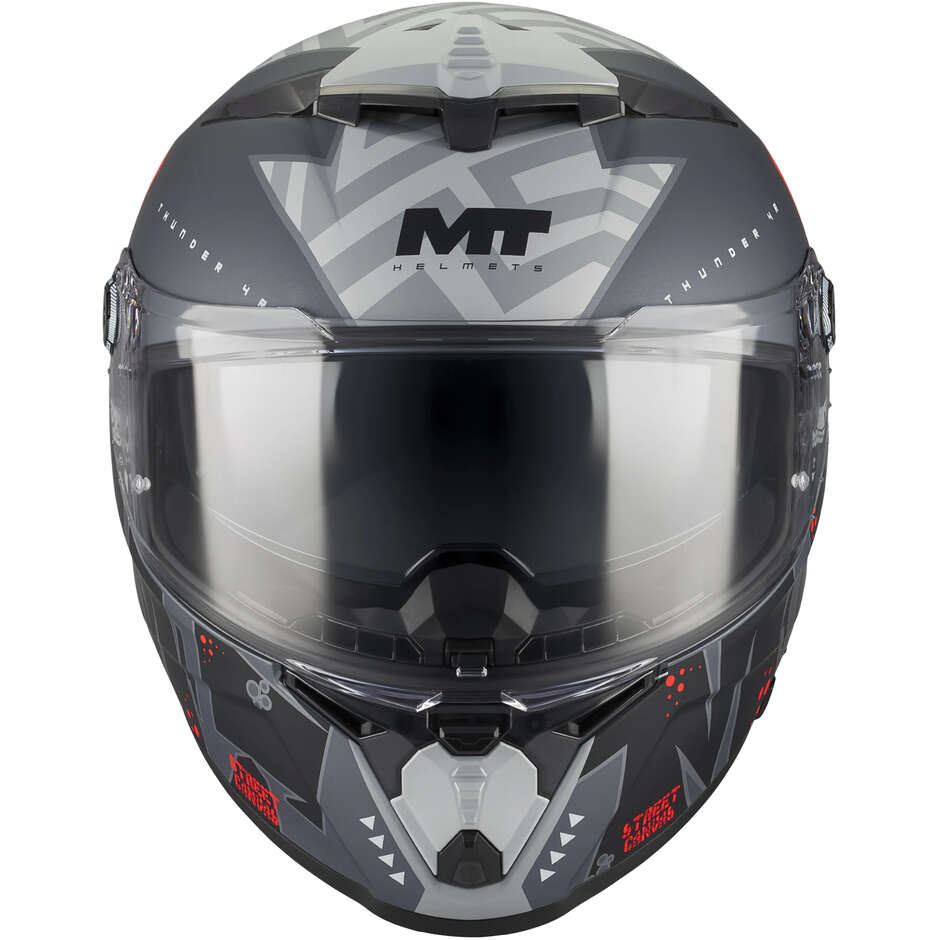 MT Helmets THUNDER 4 R SV CANVAS C5 Full Face Helmet Matte Grey Red