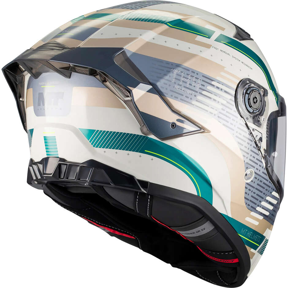 MT Helmets THUNDER 4 R SV RELEVANT C6 Full Face Helmet, Multicolor, Glossy Green