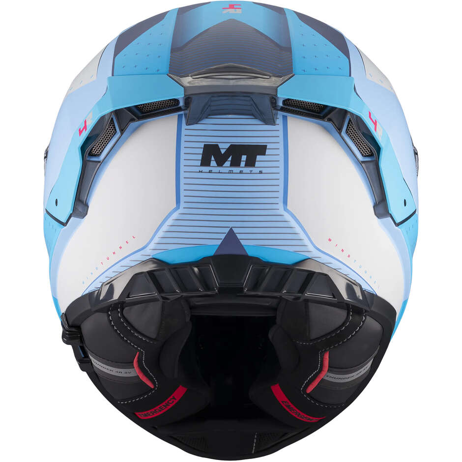 MT Helmets THUNDER 4 R SV WIND TUNNEL C7 Full Face Helmet, Matt Grey/Light Blue