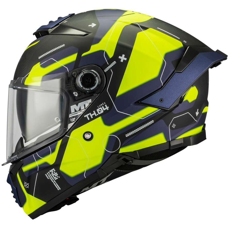 MT Helmets THUNDER 4 SV LUMEX B27 Integralhelm, Mattgrau/Gelb