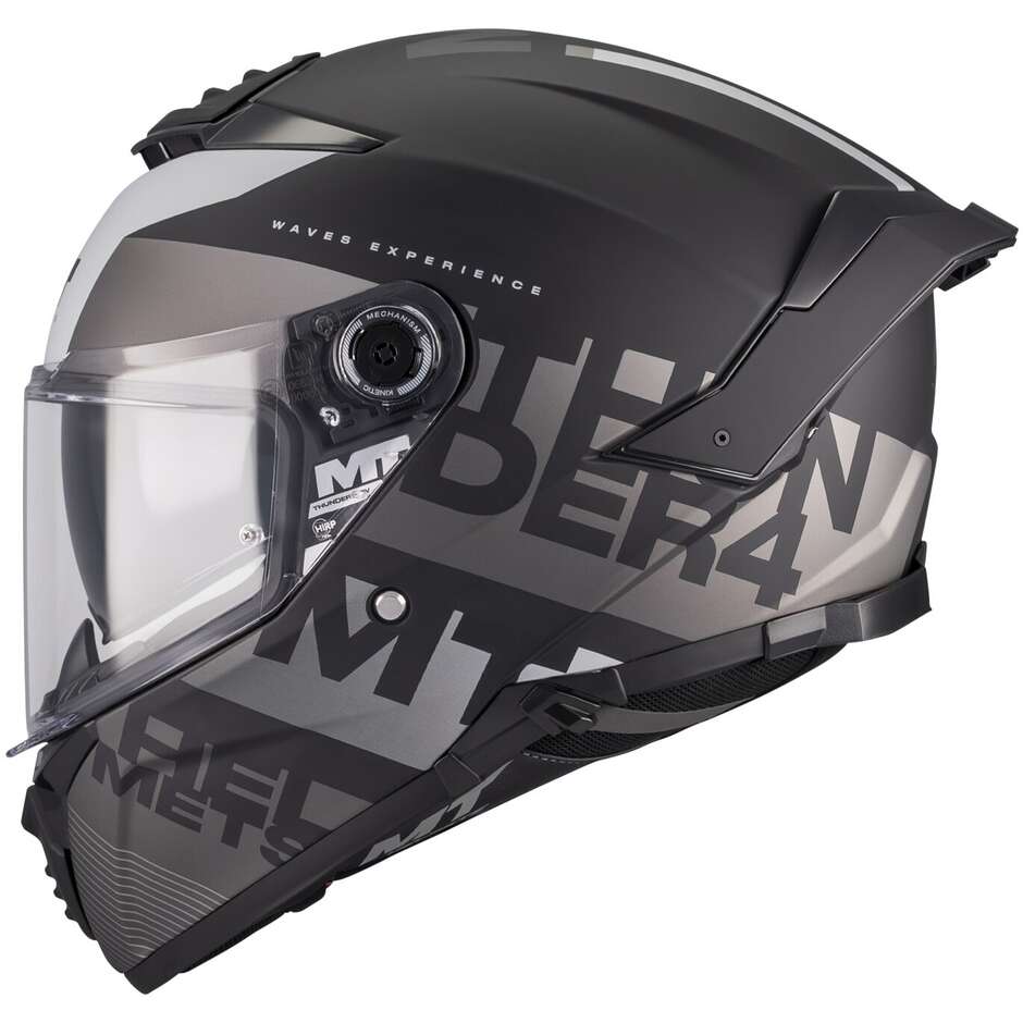 Mt Helmets THUNDER 4 SV WAVES B2 Full Face Motorcycle Helmet White Black Matte