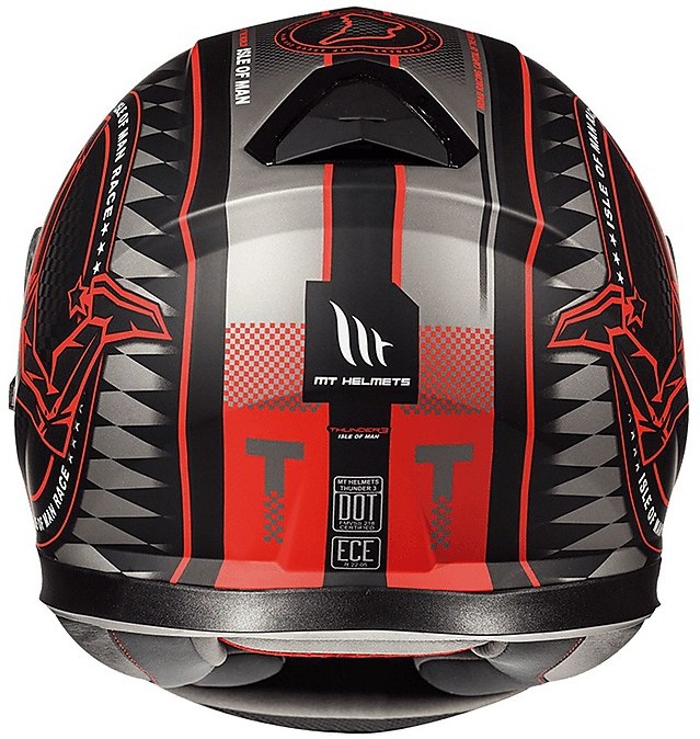 MT Helmets Thunder3 Full Face Helmet SV ISLE OF MAN B5 Matt Black Red ...