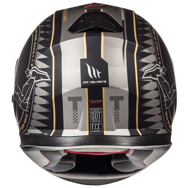 MT Helmets Thunder3 SV Isle Of Man Integral Casque de moto Noir Matt Gold