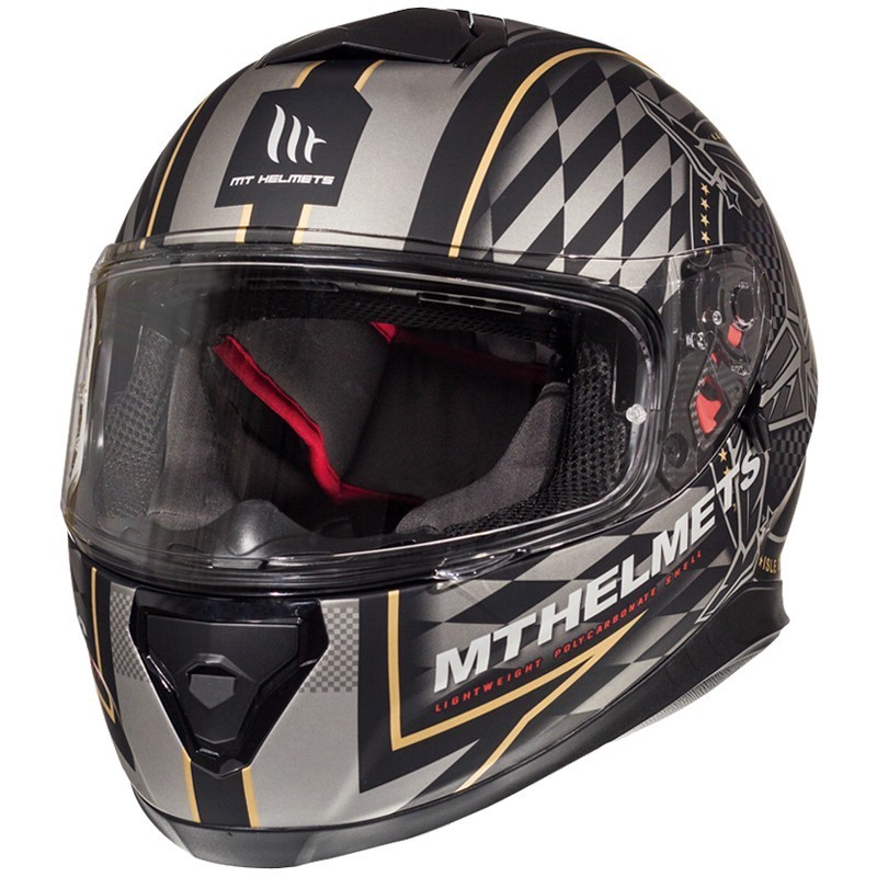 MT Helmets Thunder3 SV Isle Of Man Integral Casque de moto Noir Matt Gold